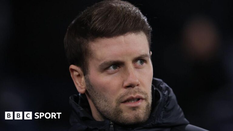 Brighton boss Fabian Hurzeler watches a game from the sidelines