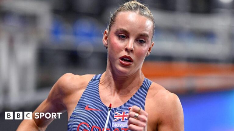 Keely Hodgkinson competing at the World Athletics Indoor Championships in March