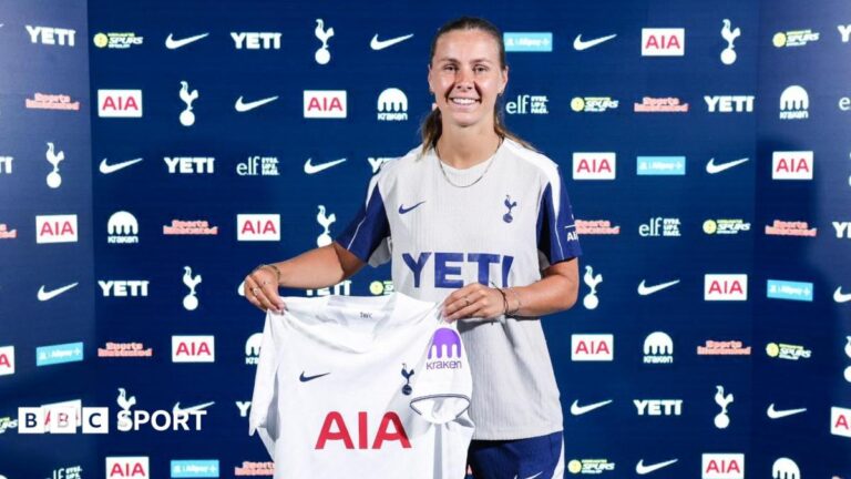 Tottenham sign former Arsenal midfielder Victoria Pelova Victoria Pelova faces the camera while holding a Tottenham shirt