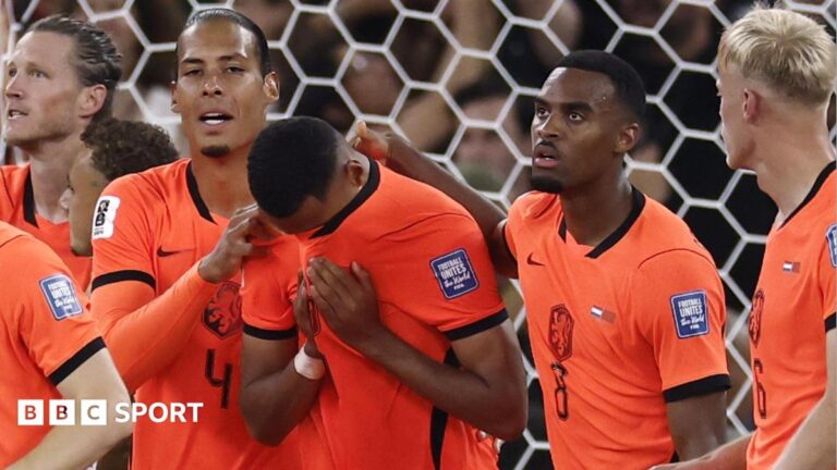 World Cup 2026: Cody Gakpo scores days after loss of unborn son Netherlands players embrace Cody Gakpo after he scores against Morocco